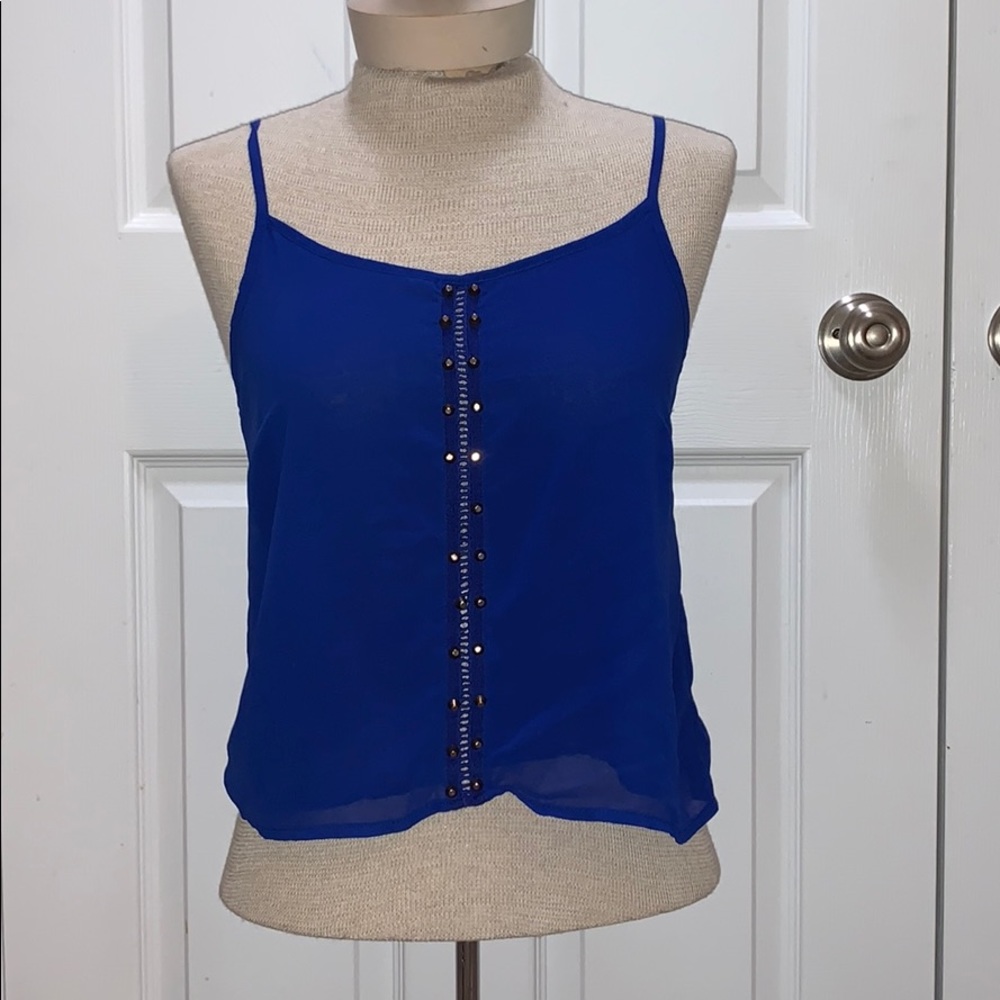Royal Blue Studded Spaghetti Strap